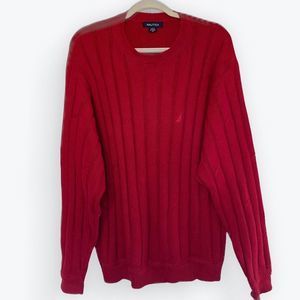 Nautica Red Cableknit Sweater